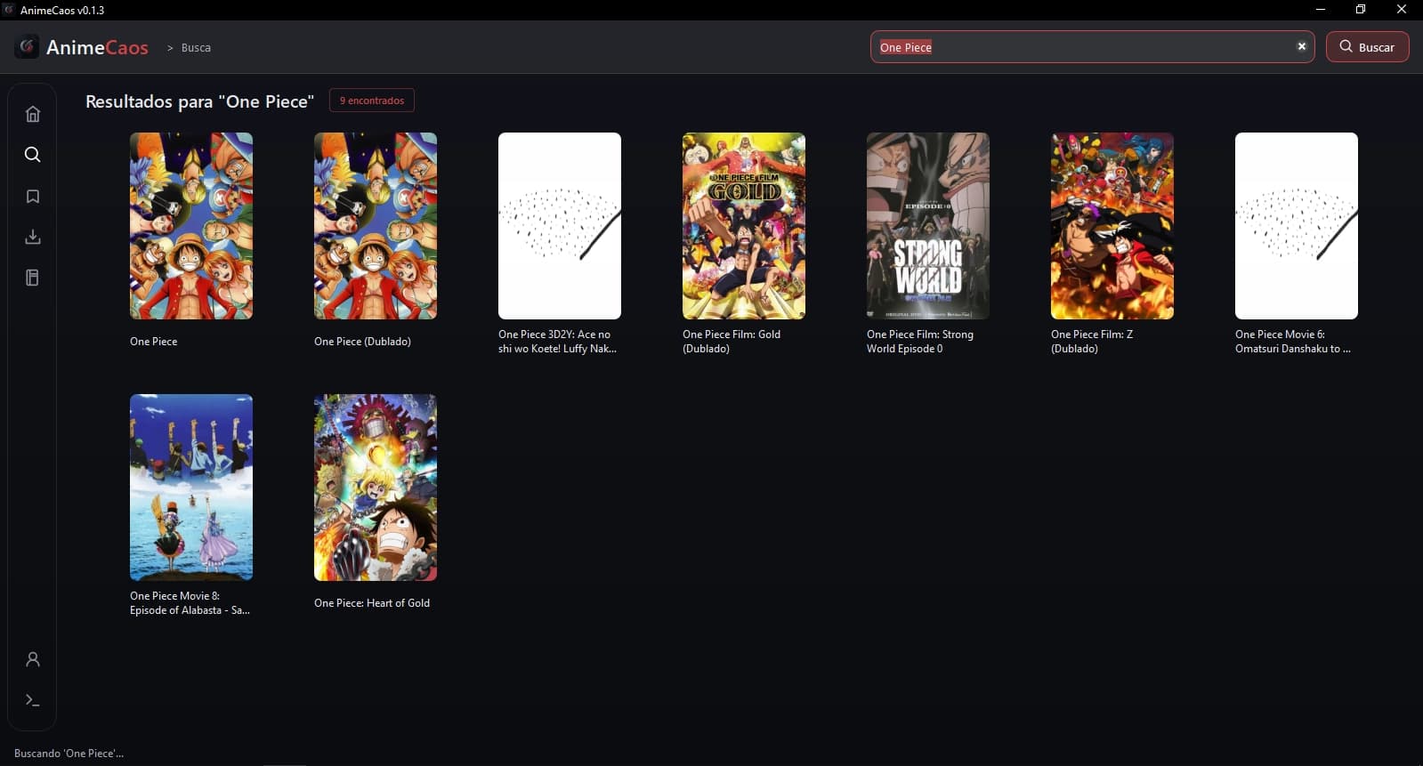 AnimeCaos - resultados da busca